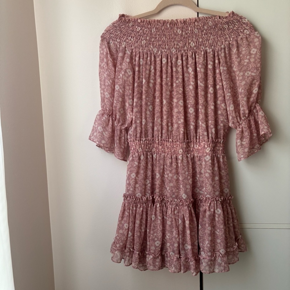 MISA Los Angeles Darla Mini Dress Medium Romantic Pink Vacation Dress - Picture 2 of 3